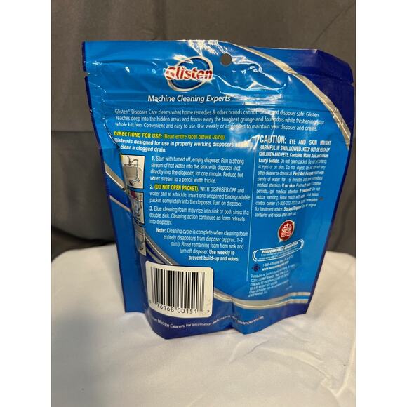 Glisten Disposer Care Pack of 4 Natural Foaming Cleaner for Garbage Disposals - Picture 3 of 4